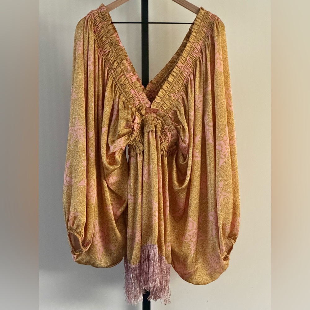 Colombian Dress Coverup Beach Vacation Fringe Beading